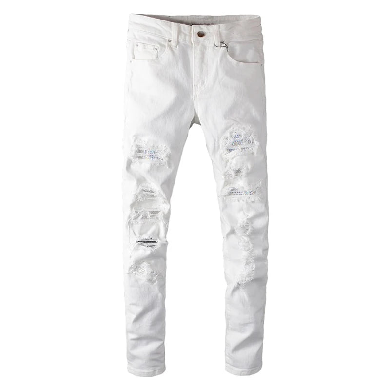 Calça Jeans Branca Destroyed