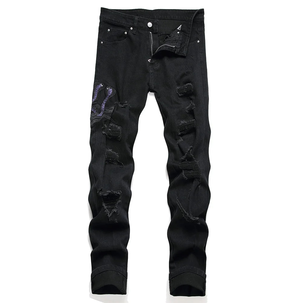 Calça Jeans Purple Snake