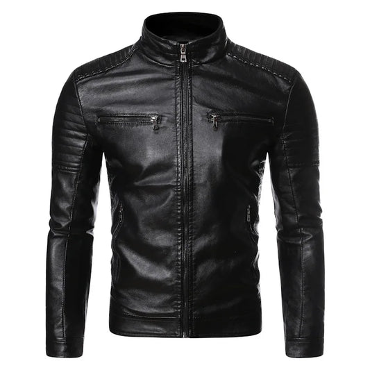 Jaqueta de Couro Slim Fit
