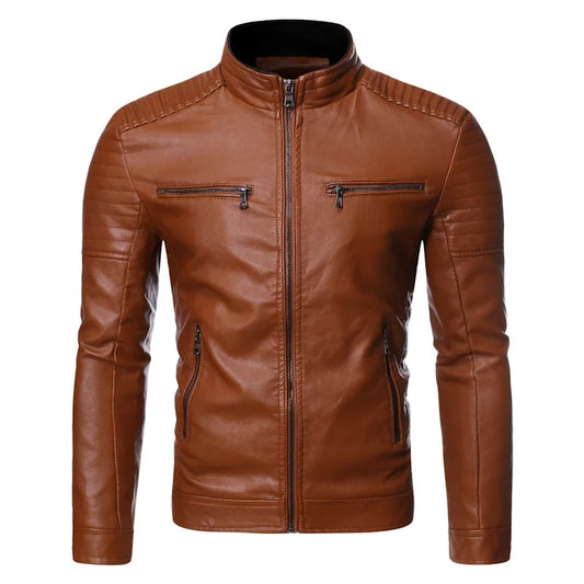 Jaqueta de Couro Slim Fit